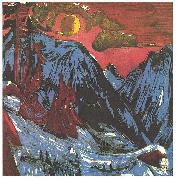 Ernst Ludwig Kirchner Moon night oil painting artist